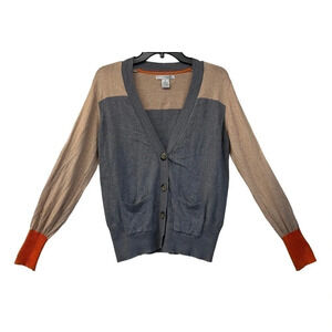 Outlander Cashmere Blend Womens M Gray Button Cardigan Long Sleeves